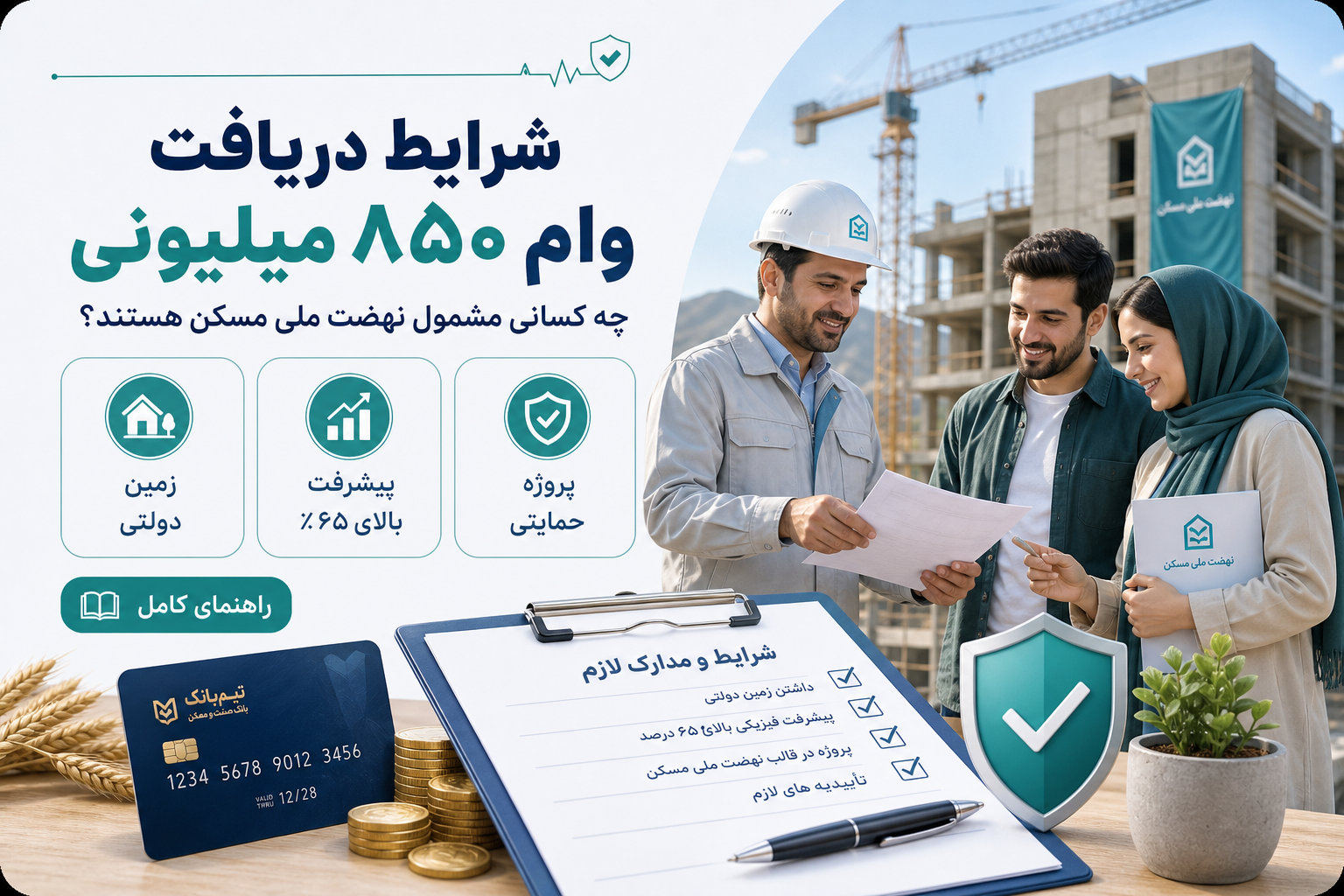 شرایط دریافت وام ۸۵۰ میلیونی نهضت ملی | چک‌لیست مشمولیت ۱۴۰۵
