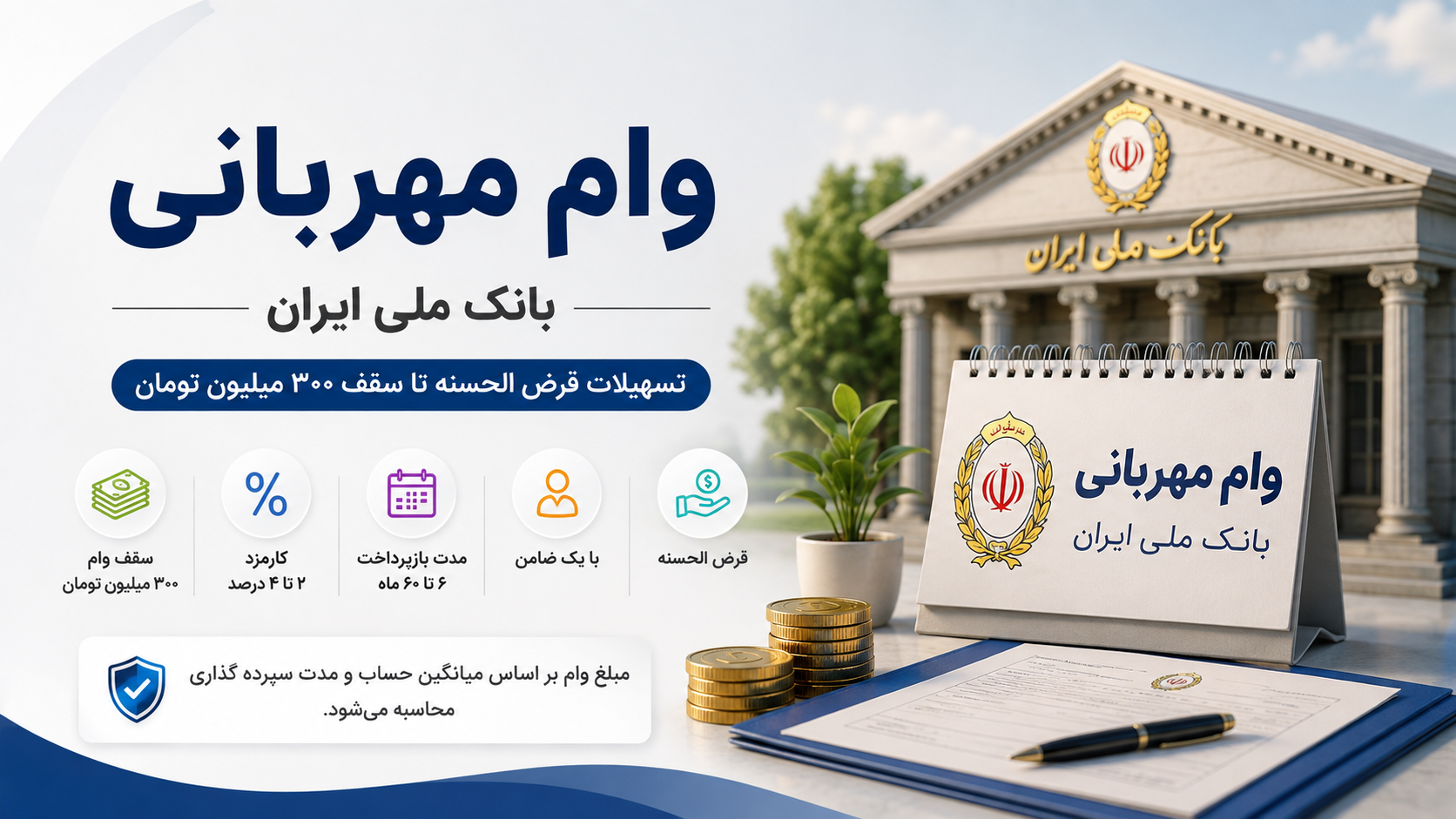 راهنمای وام مهربانی بانک ملی ۱۴۰۵|شرایط، میانگین حساب و اقساط