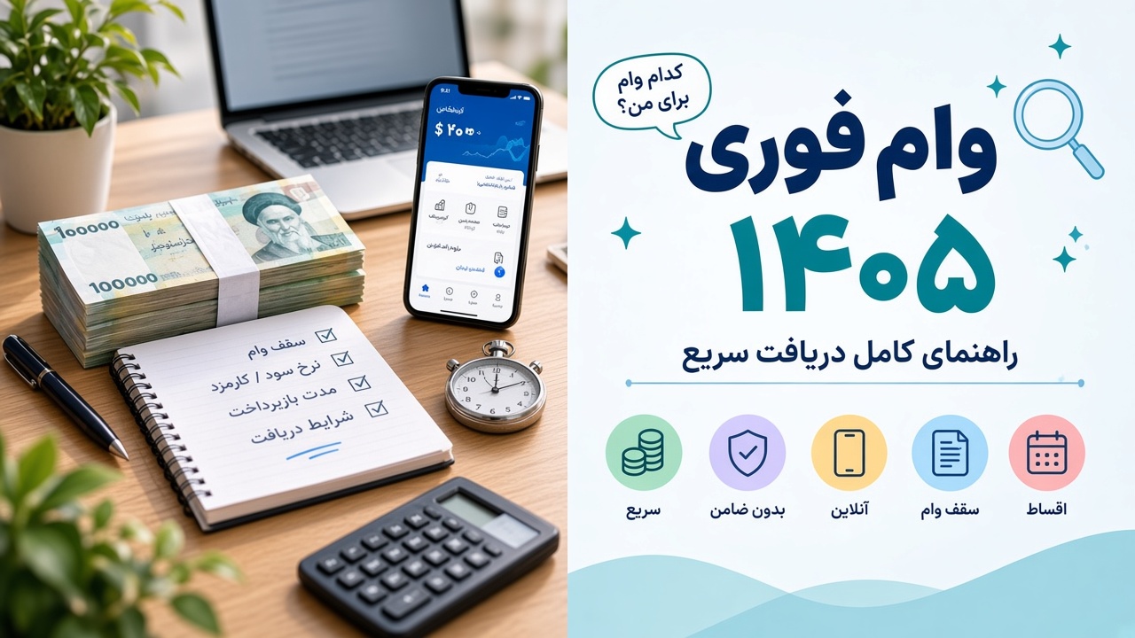 راهنمای وام فوری ۱۴۰۵| شرایط، ثبت نام، بدون ضامن و مقایسه بانک‌ها