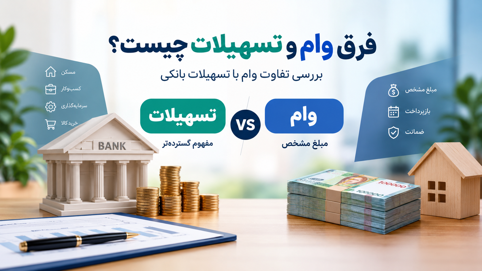 فرق وام و تسهیلات چیست؟ بررسی تفاوت وام با تسهیلات بانکی