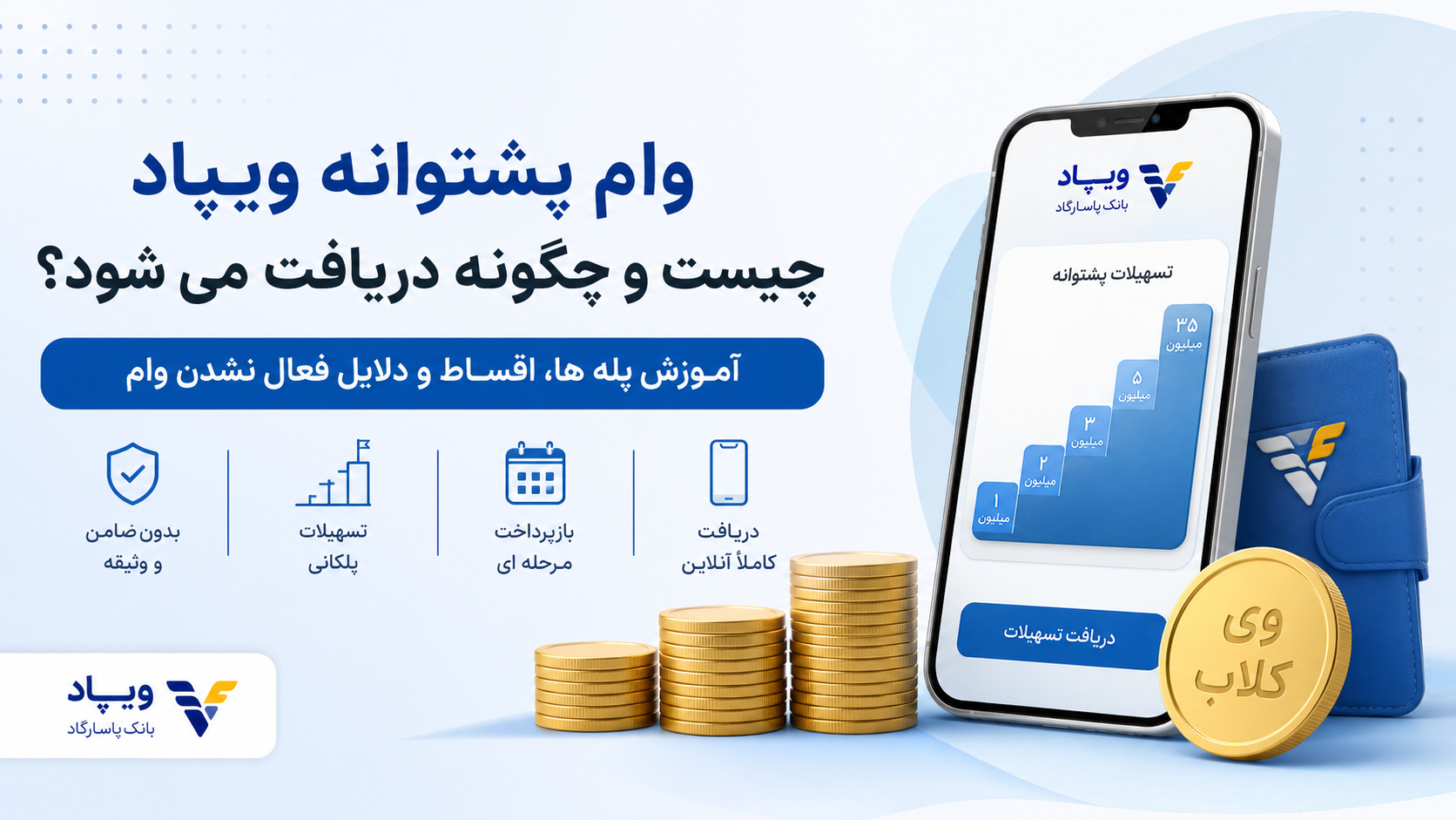 وام پشتوانه ویپاد چیست و چگونه دریافت می شود؟ آموزش پله ها و اقساط