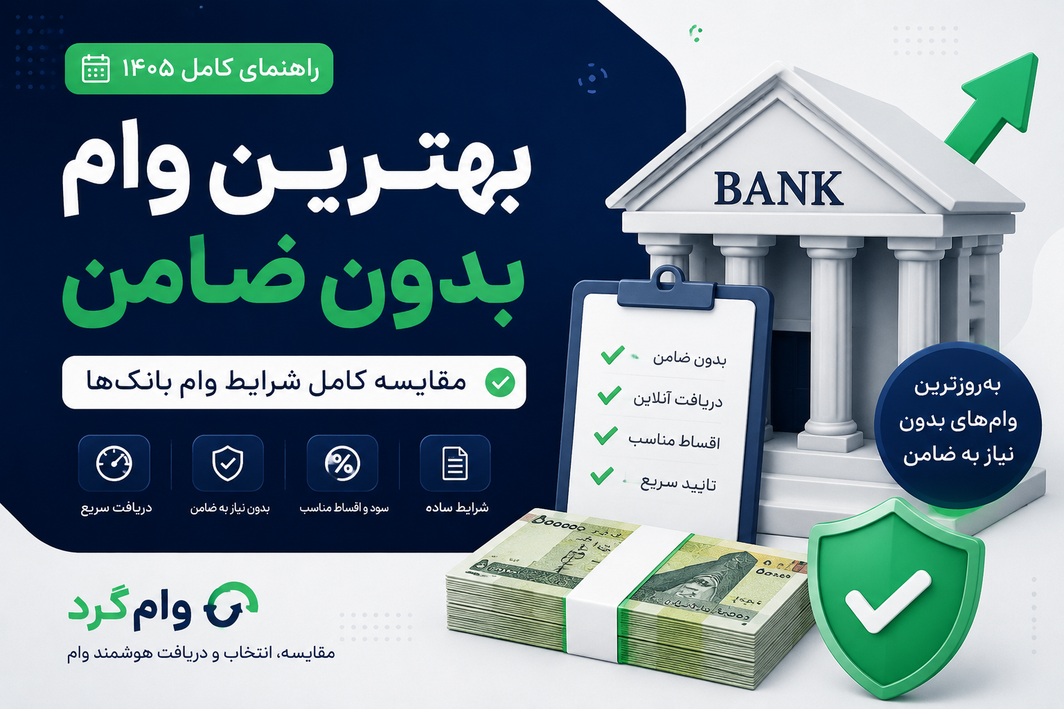 بهترین وام بدون ضامن در سال ۱۴۰۵؛ مقایسه کامل بانک‌ها و شرایط دریافت