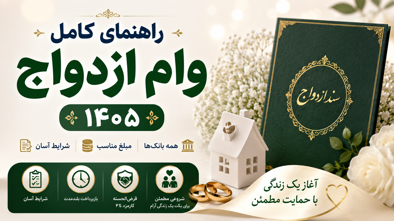 راهنمای کامل وام ازدواج ۱۴۰۵ | مبلغ، ثبت‌نام ve.cbi.ir و همه بانک‌ها