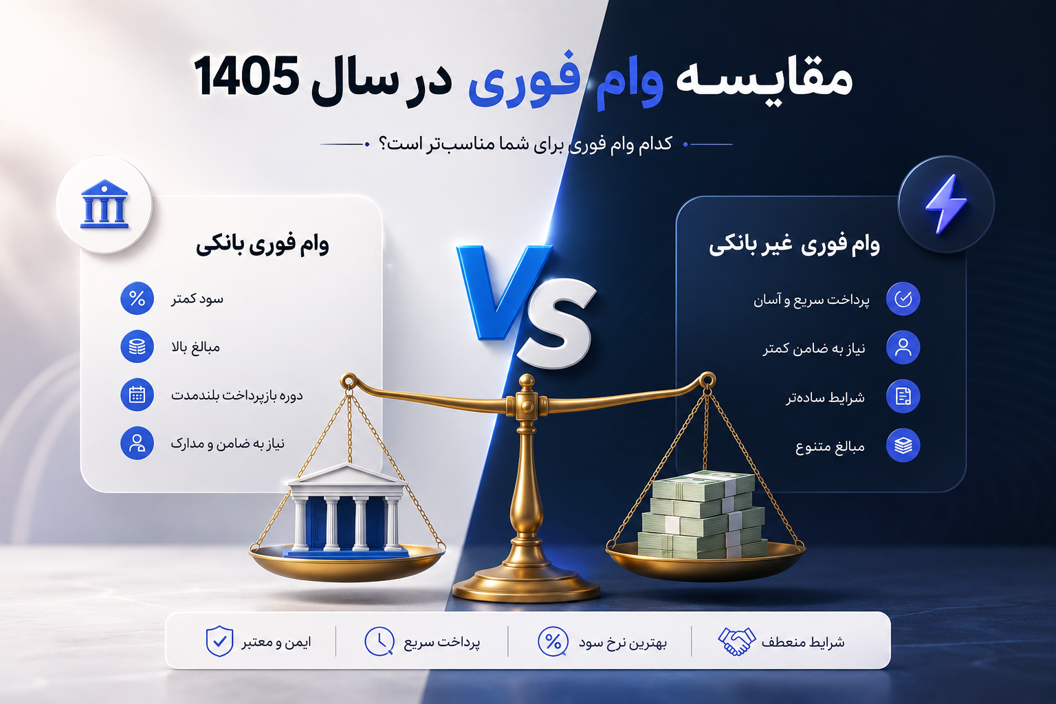 وام فوری ۱۴۰۵ | مقایسه وام‌های آنلاین سریع و معتبر