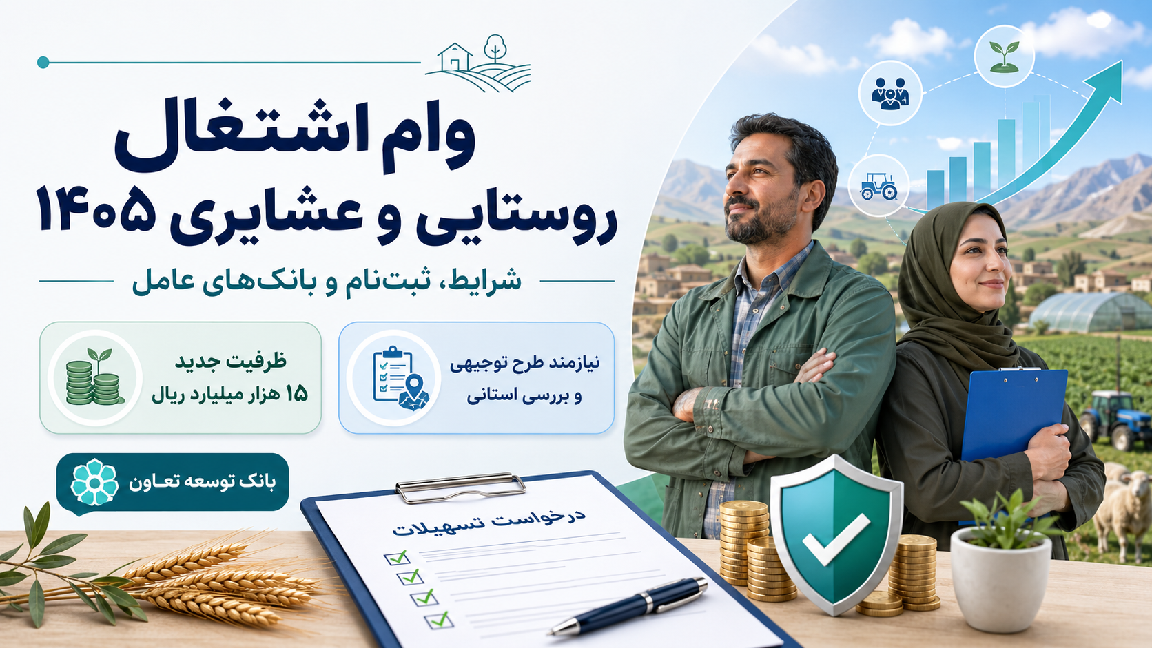 وام اشتغال روستایی و عشایری ۱۴۰۵؛ شرایط، ثبت‌نام و بانک‌های عامل